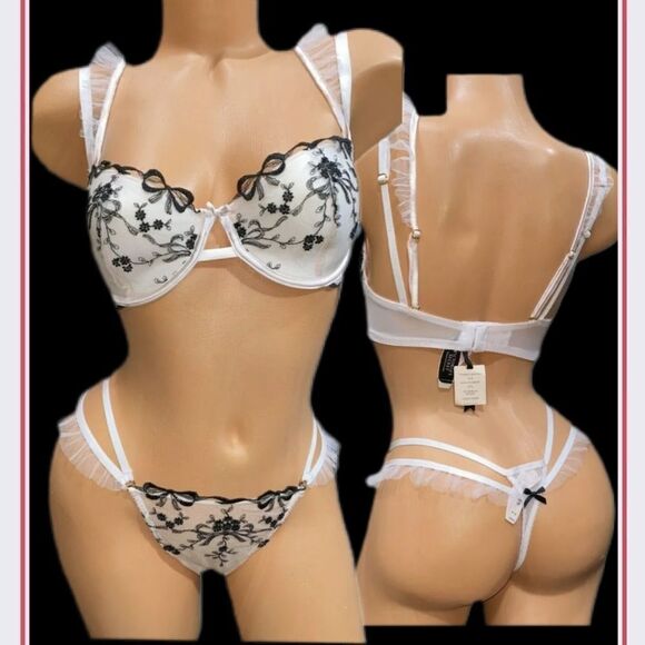 Victoria’s Secret Designer Collection Set Dream Angels Balconet  bra thong 36D M - Picture 1 of 6